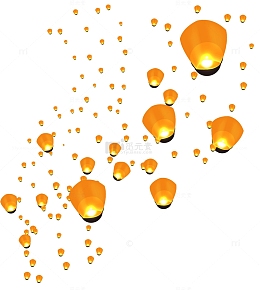 孔明灯祈福浪漫夜空祈祷天空国庆祝福