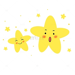 黄色卡通小星星可爱插画