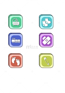 立体手绘母婴商城小程序图标