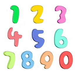 糖果色手绘简约可爱卡通装饰数字