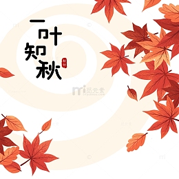 秋天秋分飘落的枫叶落叶装饰素材