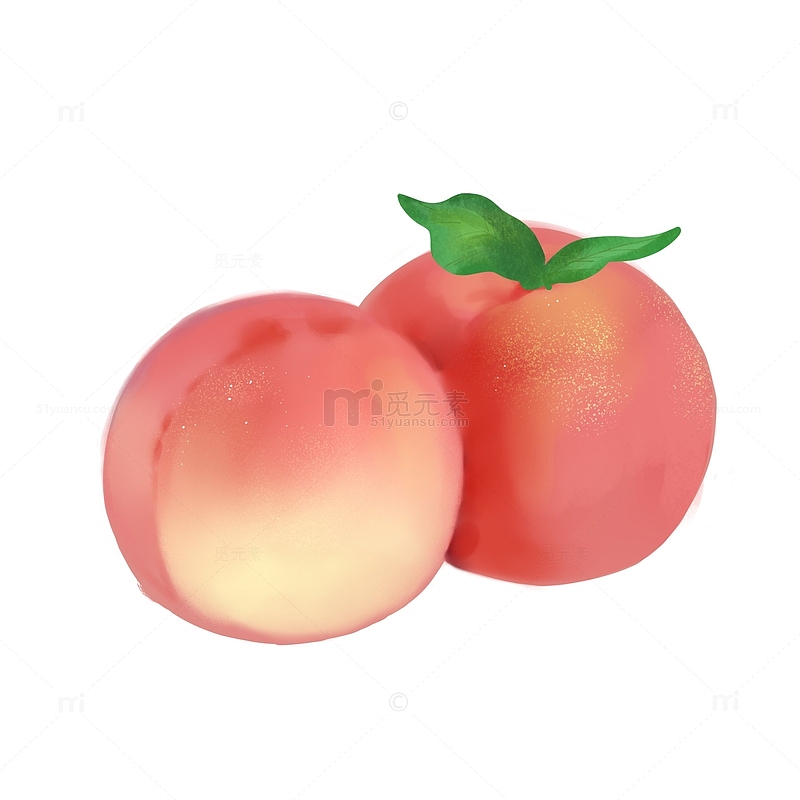 水果桃子手绘