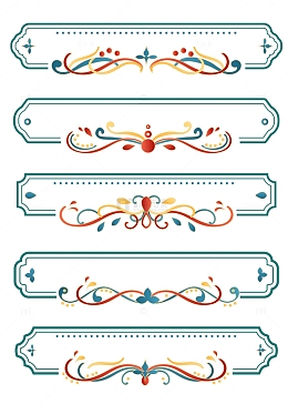 中国风传统花纹线条纹理电商装饰文本边框