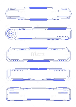 科技线条几何机械线条装饰标题文本边框