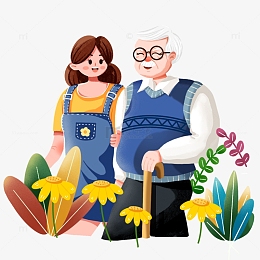 psdpngpng红色喜庆卡通春节团圆春.psdpngpng拜年爷爷奶奶老人孩子过.