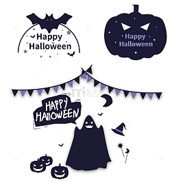 黑暗风万圣节搞怪元素标题