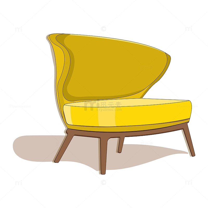 家具沙发椅子描边插画