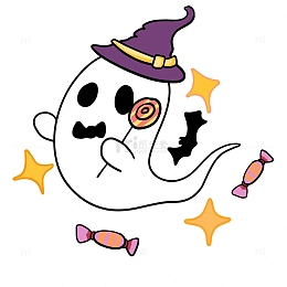 小幽灵手绘插画元素