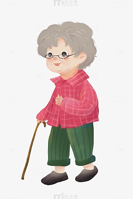 psdpngpng卡通抱花老奶奶psdpngpng红色喜庆钱兔似锦小年除夕psdpng