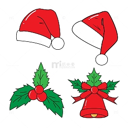 圣诞节红色矢量圣诞帽