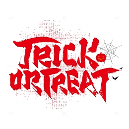 手写Trick or treat艺术字