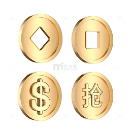 金色金币C4D