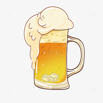 卡通手绘啤酒元素