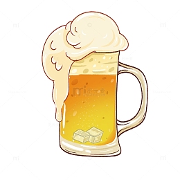 卡通手绘啤酒元素