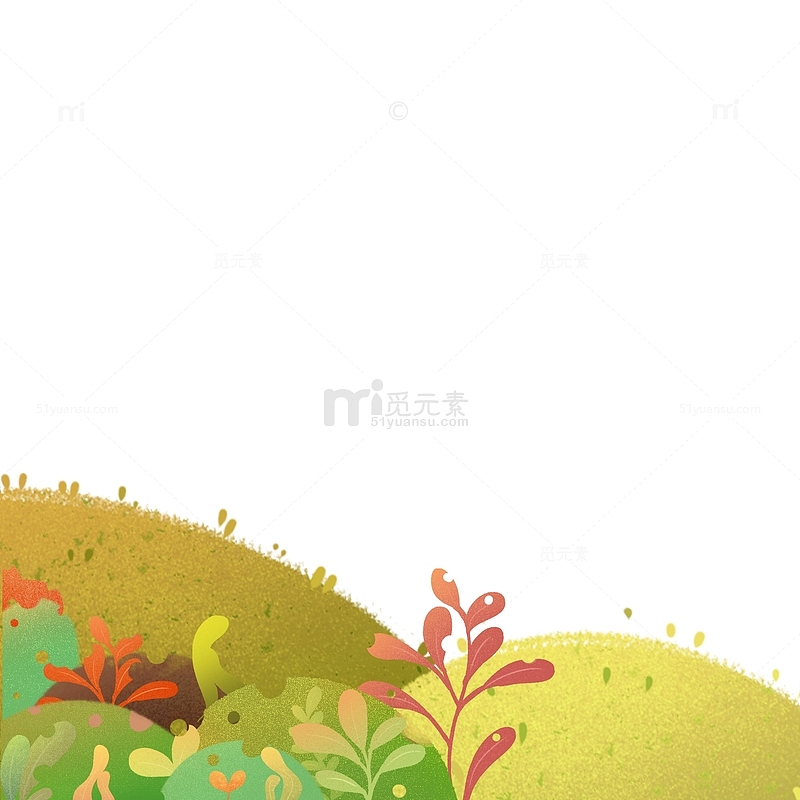 秋天卡通手绘植物素材