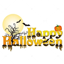 黑暗手绘欢乐万圣节狂欢夜