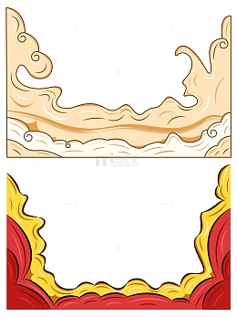 中国风传统祥云底纹装饰边框铺垫插画元素