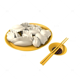 补冬贺冬食物进补饺子模型