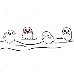 万圣节卡通小幽灵女白幽灵跳舞