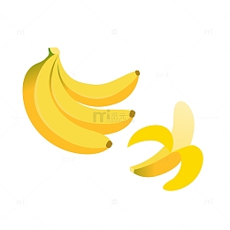 黄色卡通水果小元素手绘图