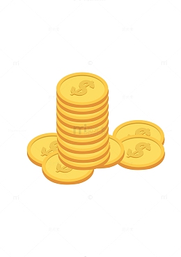 金色 卡通 钱币 矢量 金币,漂浮元素