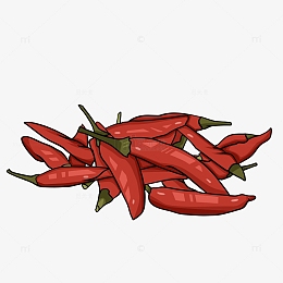 红色朝天椒辣椒手绘元素