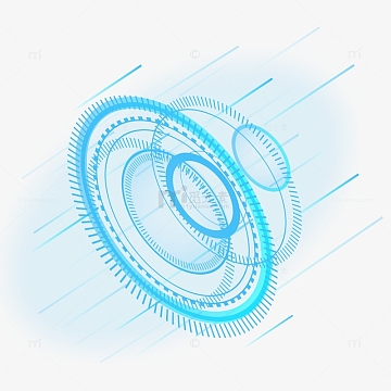 蓝色渐变科技发射圆环流星装饰纹理