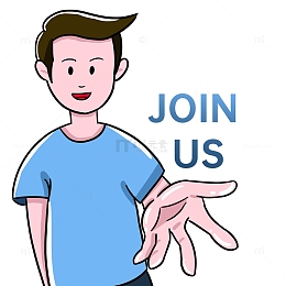 卡通扁平化男生招聘手绘图