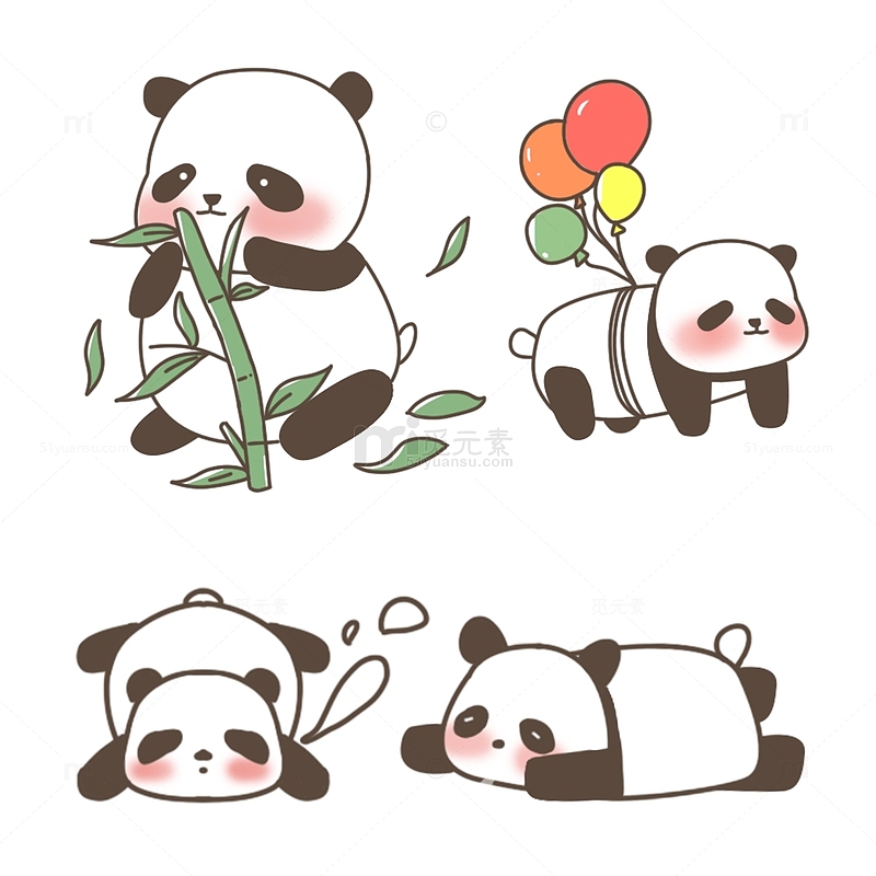 卡通手绘熊猫表情