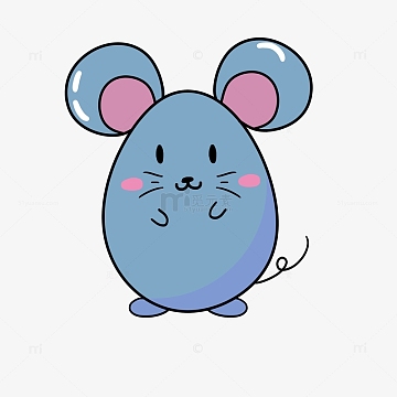 卡通老鼠十二生肖之首手绘图