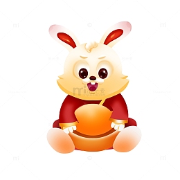 手绘新年兔子生肖新春装饰元素