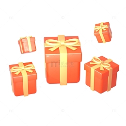 3D礼盒电商促销质感漂浮装饰