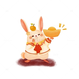 卡通肌理风兔吉祥物元素