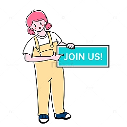 卡通招聘加入我们女孩子拿招聘