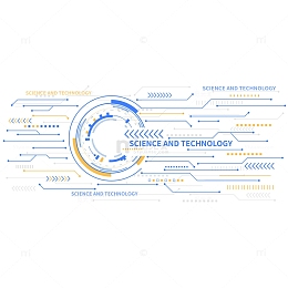 蓝色科技互联网箭头发展电路装饰插画