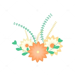 小清新花草丛卡通装饰手绘图