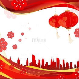 喜庆中国风建筑花纹边框