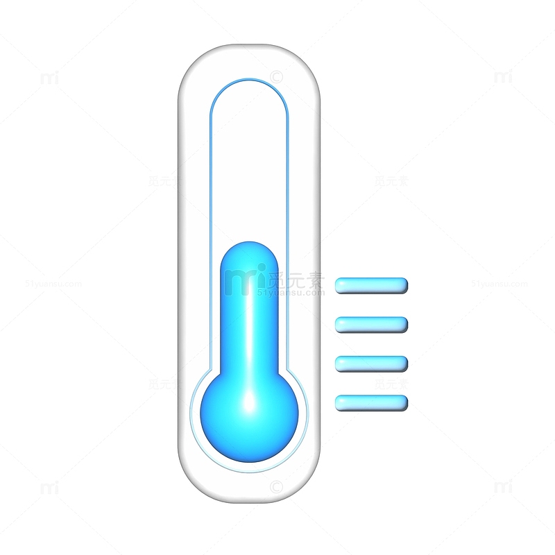 冬天立体3D温度计寒冷天气测温图标