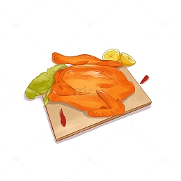 手绘感恩节火鸡美食温馨餐饮元素