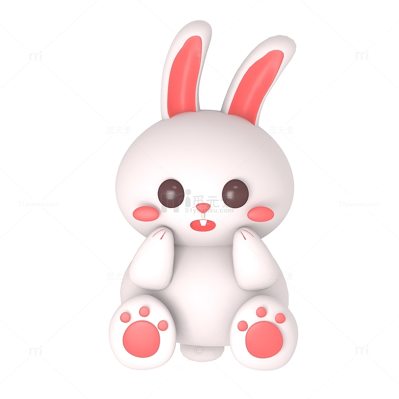 2023兔年生肖3D立体可爱动物