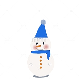 蓝色小雪人可爱小雪人手绘元素