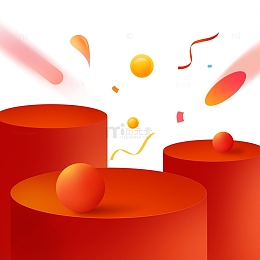 双11红色商品电商展台