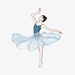 psdpngpng卡通芭蕾舞女孩pngpng黑白剪影女生跳舞芭蕾舞.