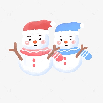 立冬冬天雪手绘雪人插画