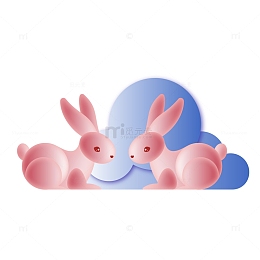 粉色立体风小粉兔兔年生肖AI作品