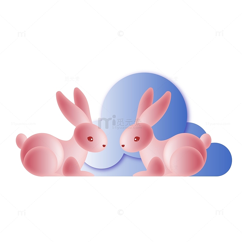 粉色立体风小粉兔兔年生肖AI作品