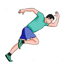 奔跑 卡通 平面元素 向前 进步