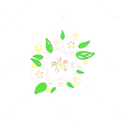 粉色发光小花植物花草装饰手绘
