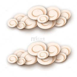 国潮中式祥云装饰免扣元素