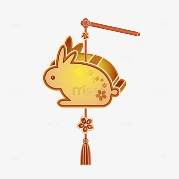新年喜庆兔子灯节日古风元素